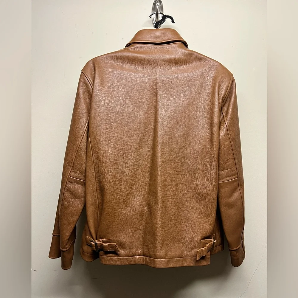 Men’s Brooks Brothers cognac leather jacket large - Picture 8 of 9